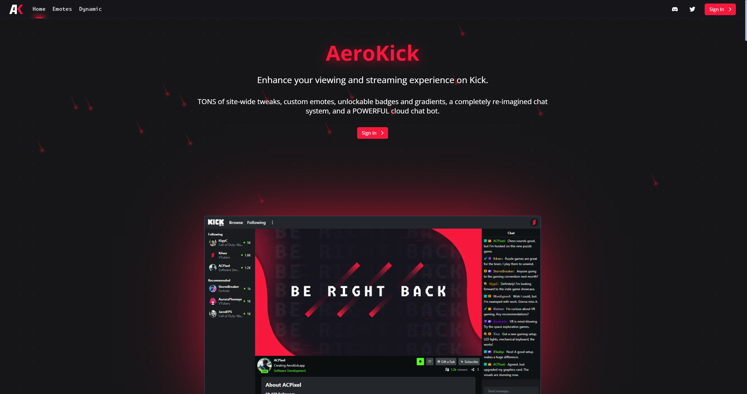 AeroKick Landing Page